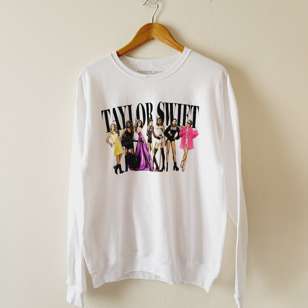 NEW Taylor Swift Era White Oversized Sweatshirt Medium Lover Era